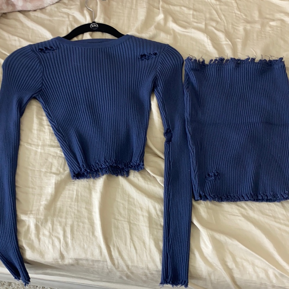 Navy blue two piece set